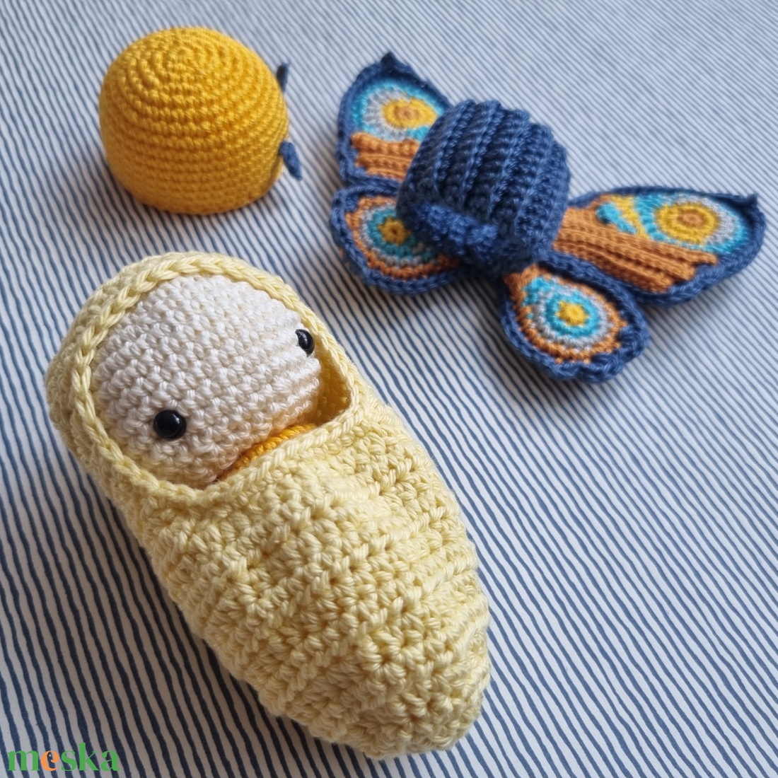 Horgolt kék-sárga pillangó amigurumi - játék & sport - plüssállat & játékfigura - más figura - Meska.hu Horgolt kék-sárga pillangó amigurumi - játék & sport - plüssállat & játékfigura - más figura - Meska.hu