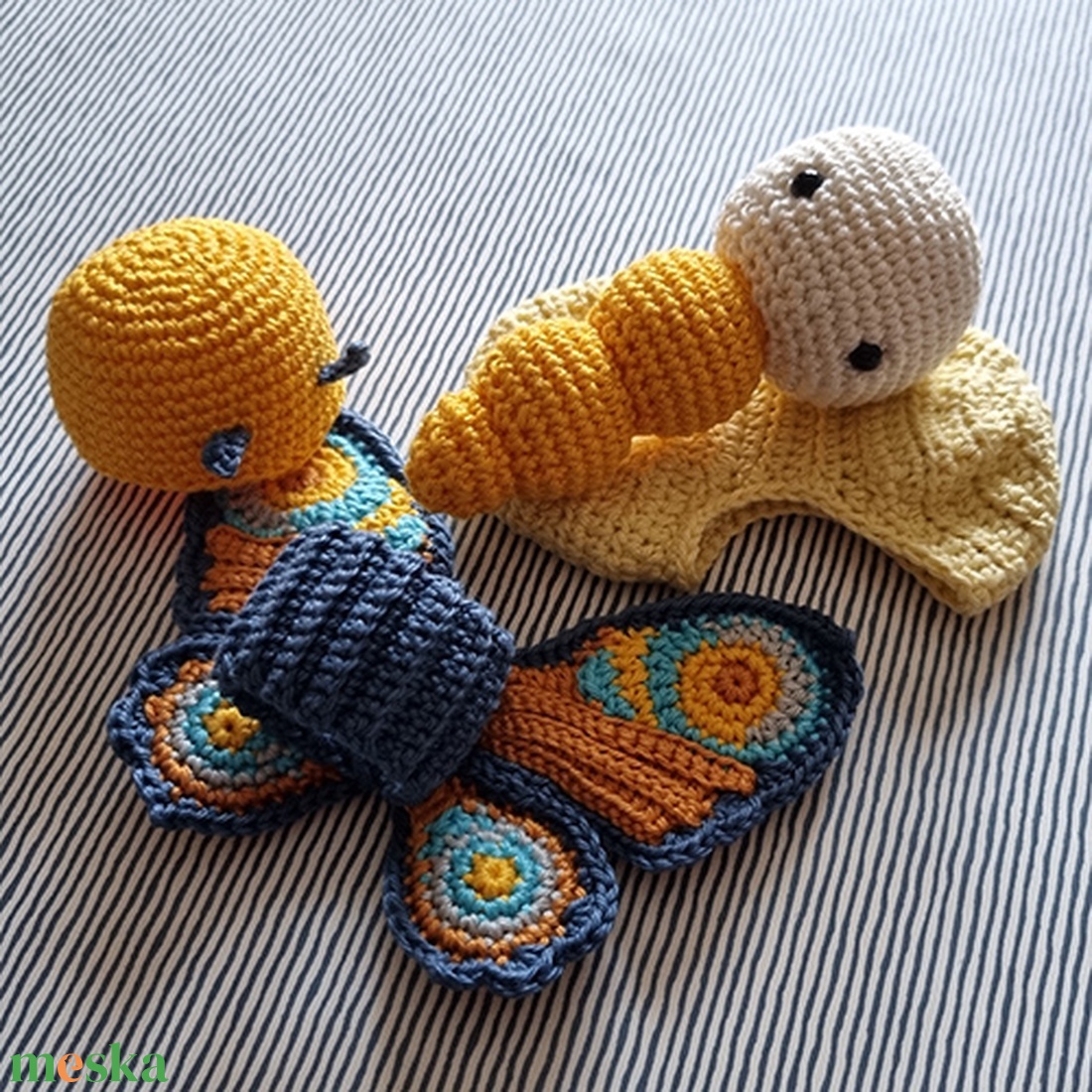 Horgolt kék-sárga pillangó amigurumi - játék & sport - plüssállat & játékfigura - más figura - Meska.hu Horgolt kék-sárga pillangó amigurumi - játék & sport - plüssállat & játékfigura - más figura - Meska.hu