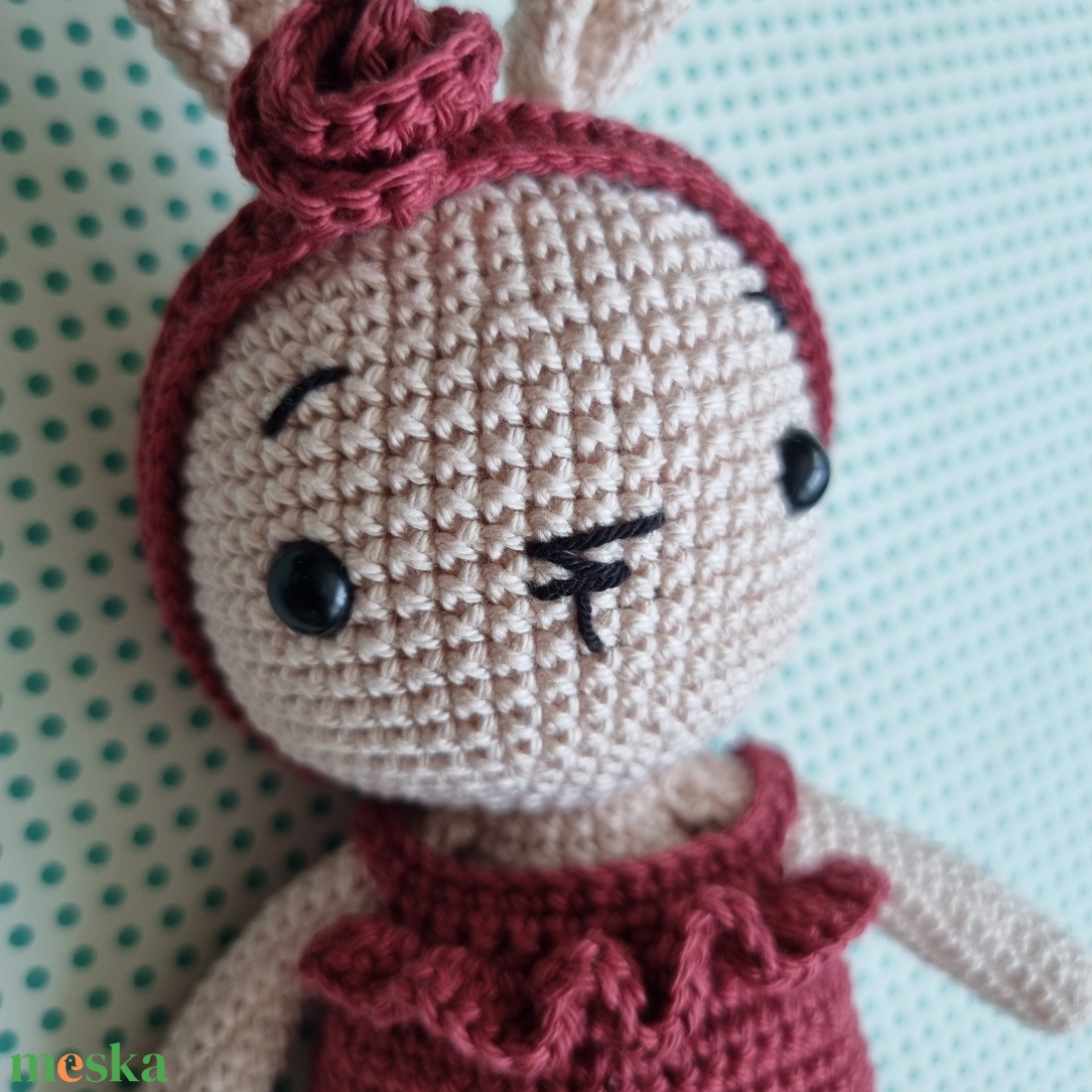 Horgolt rózsaszín nyuszi amigurumi - játék & sport - plüssállat & játékfigura - nyuszi - Meska.hu