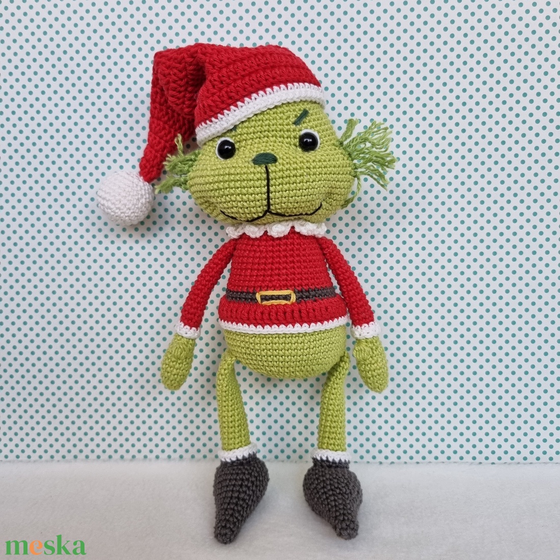 Horgolt Grincs amigurumi #1 - karácsony - karácsonyi lakásdekoráció - karácsonyi manók, figurák - Meska.hu