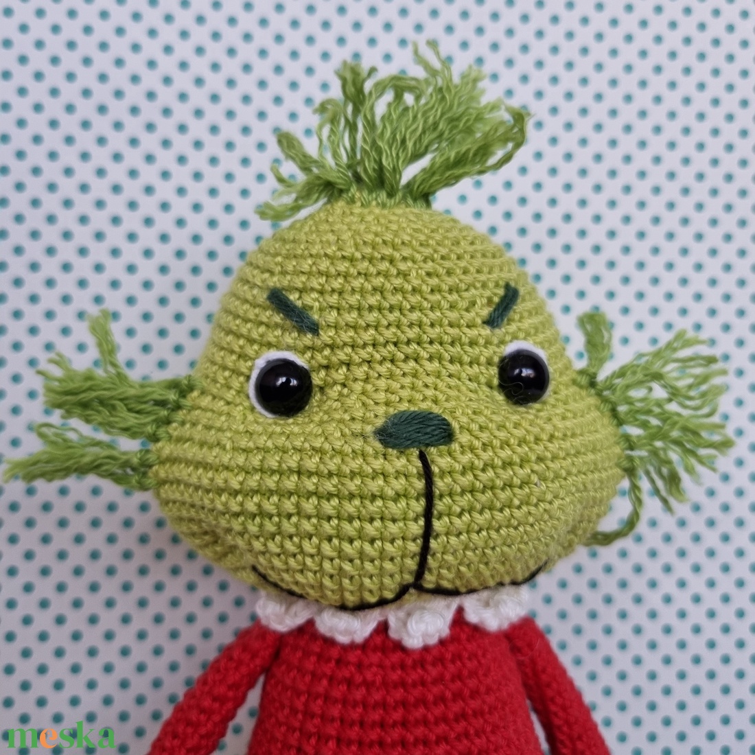 Horgolt Grincs amigurumi #1 - karácsony - karácsonyi lakásdekoráció - karácsonyi manók, figurák - Meska.hu