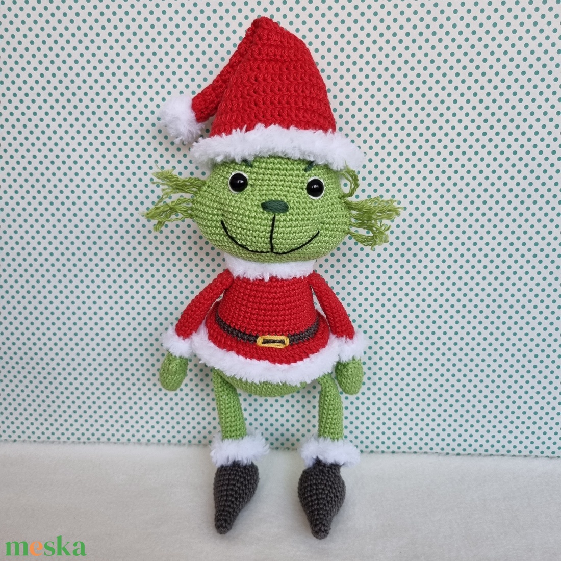 Horgolt Grincs amigurumi #2 - karácsony - karácsonyi lakásdekoráció - karácsonyi manók, figurák - Meska.hu