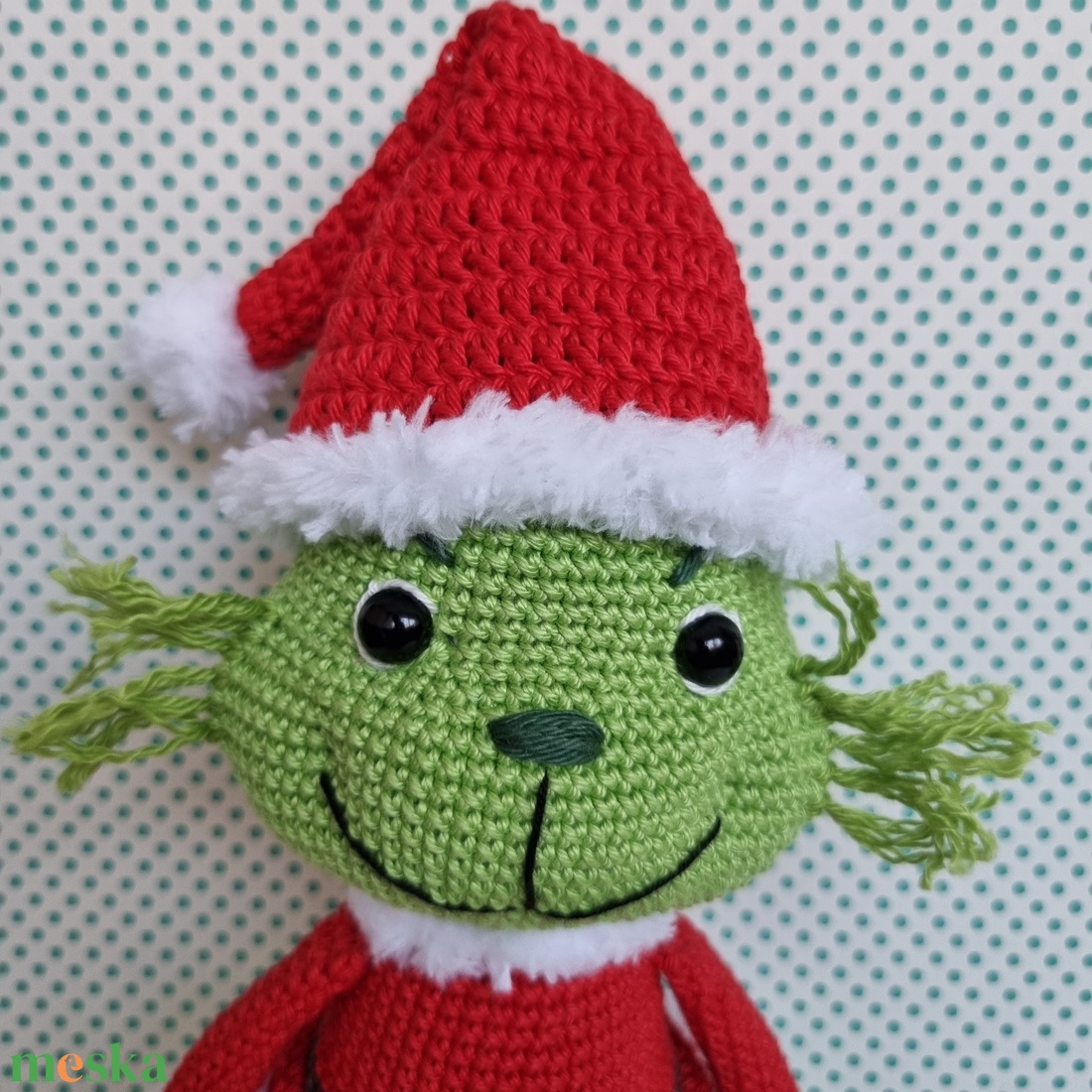 Horgolt Grincs amigurumi #2 - karácsony - karácsonyi lakásdekoráció - karácsonyi manók, figurák - Meska.hu