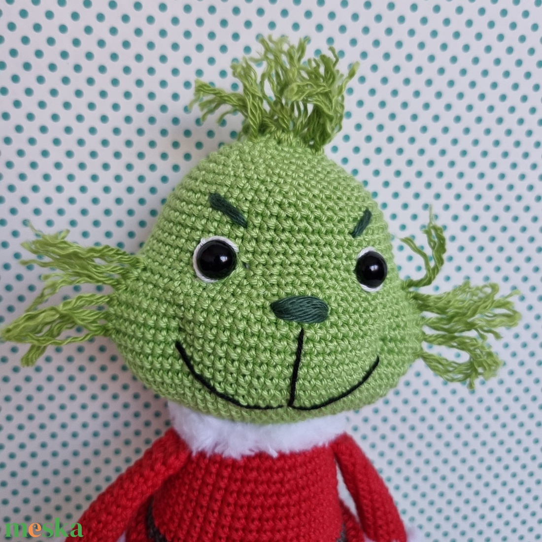 Horgolt Grincs amigurumi #2 - karácsony - karácsonyi lakásdekoráció - karácsonyi manók, figurák - Meska.hu