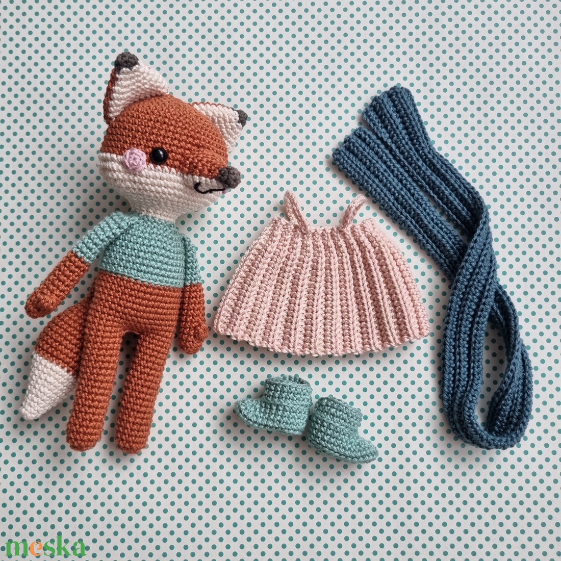 Horgolt róka ruhában amigurumi - játék & sport - plüssállat & játékfigura - róka - Meska.hu