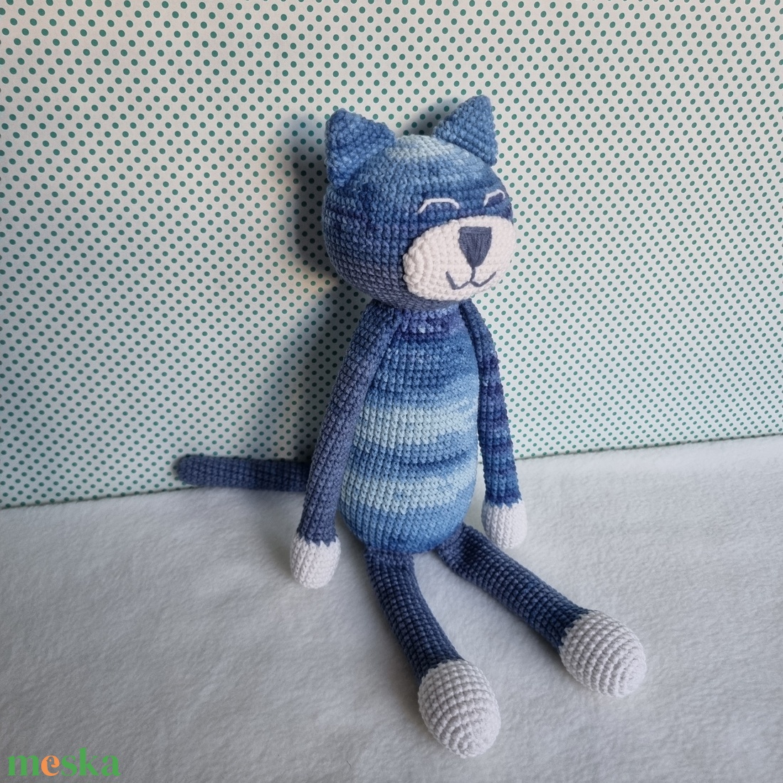 Horgolt kék macska amigurumi - játék & sport - plüssállat & játékfigura - cica - Meska.hu Horgolt kék macska amigurumi - játék & sport - plüssállat & játékfigura - cica - Meska.hu