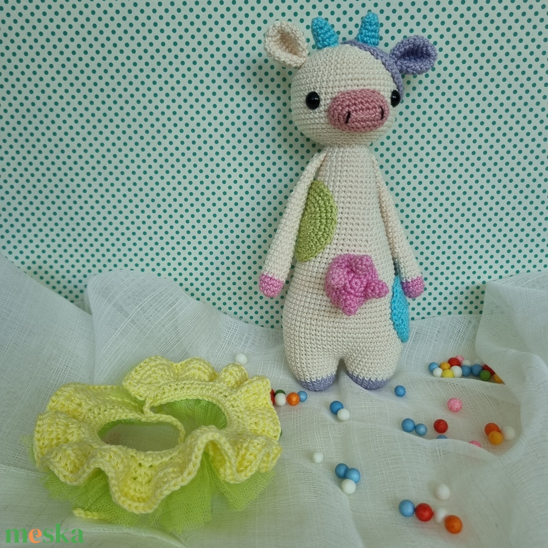 Horgolt szivárványos tehénke amigurumi - játék & sport - plüssállat & játékfigura - más figura - Meska.hu Horgolt szivárványos tehénke amigurumi - játék & sport - plüssállat & játékfigura - más figura - Meska.hu