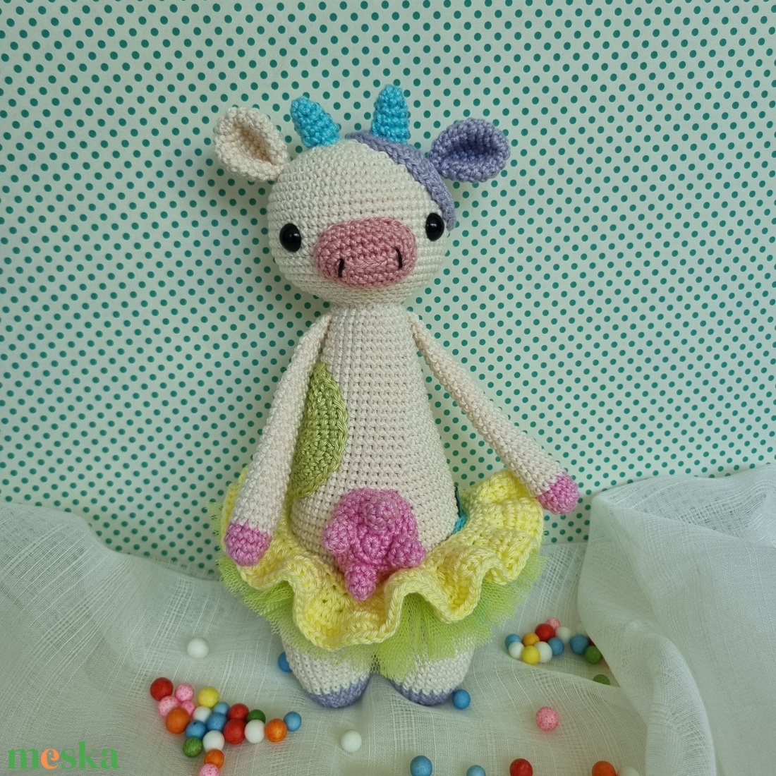 Horgolt szivárványos tehénke amigurumi - játék & sport - plüssállat & játékfigura - más figura - Meska.hu Horgolt szivárványos tehénke amigurumi - játék & sport - plüssállat & játékfigura - más figura - Meska.hu