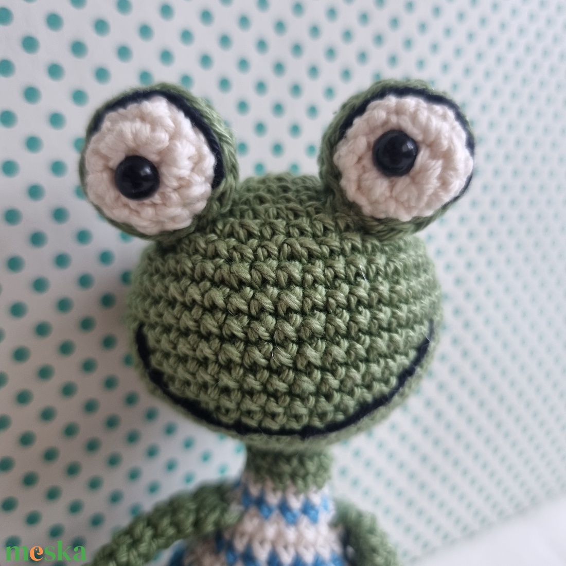 Horgolt béka amigurumi - játék & sport - plüssállat & játékfigura - béka - Meska.hu