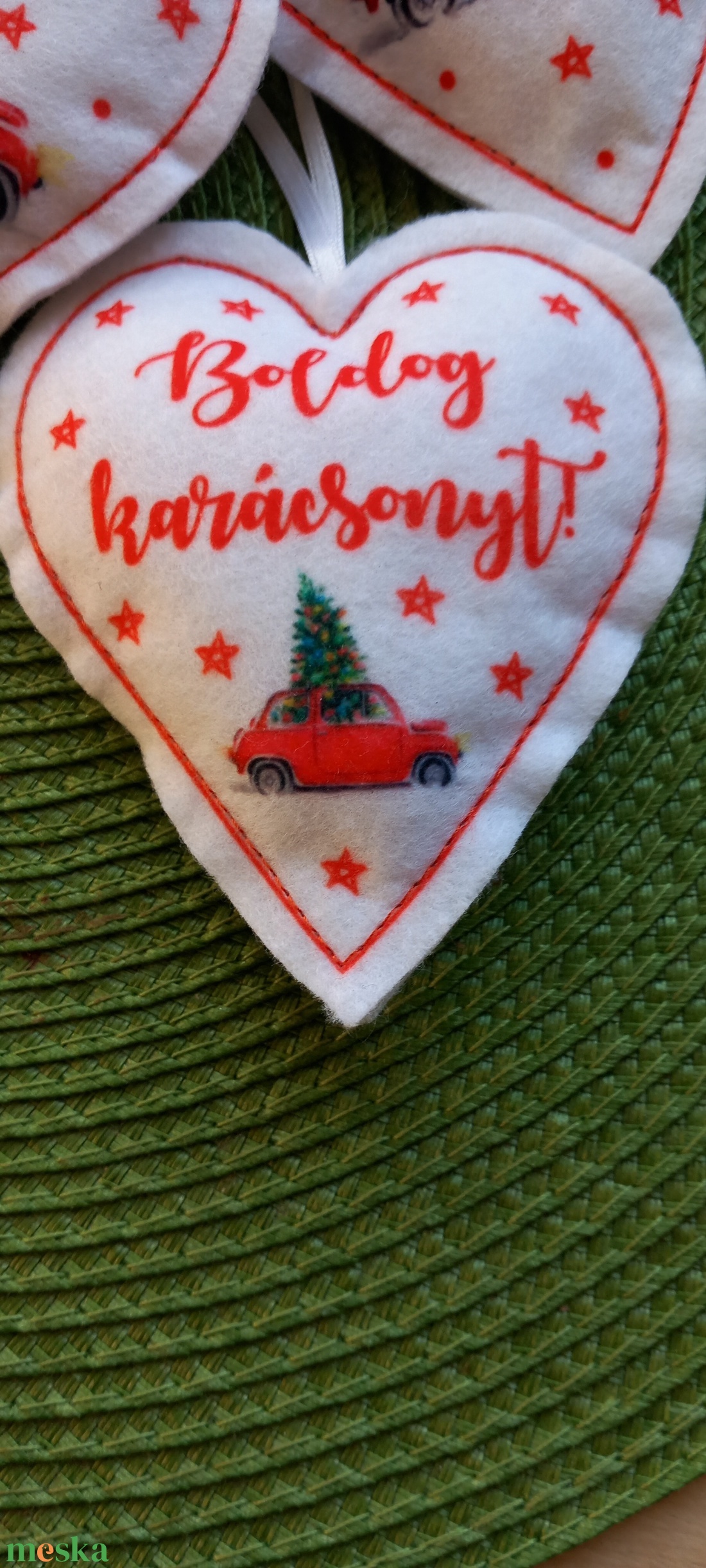 3db karácsonyi filcdísz - karácsony - karácsonyi lakásdekoráció - karácsonyi lakásdíszek - Meska.hu