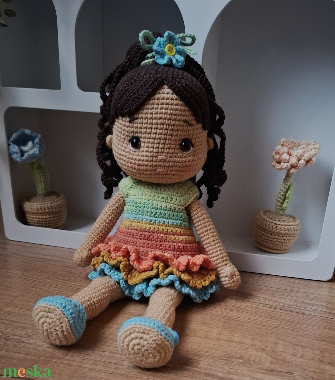 Horgolt baba - öltöztethető baba - copfos baba - játék & sport - baba & babaház - öltöztethető baba - Meska.hu