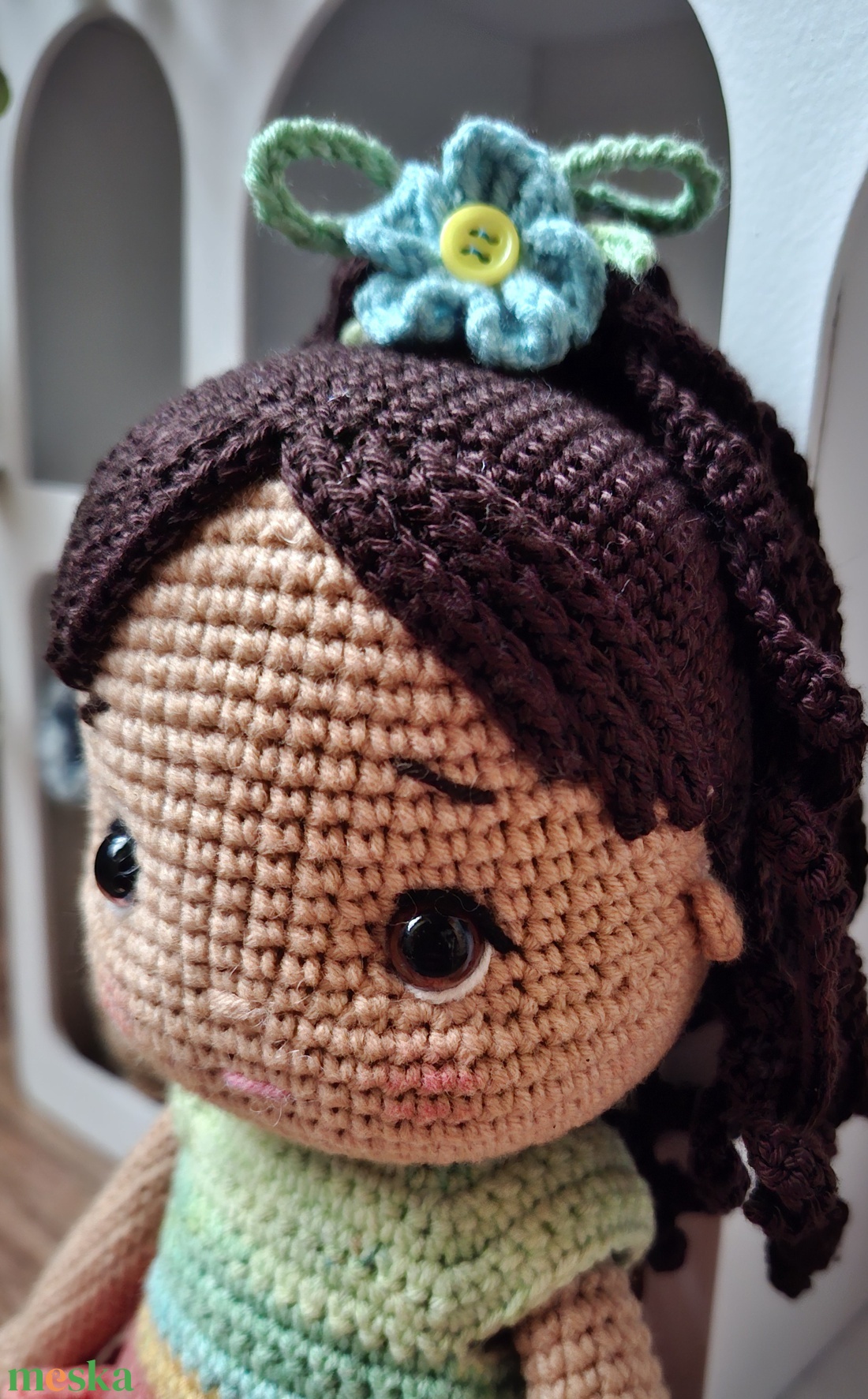 Horgolt baba - öltöztethető baba - copfos baba - játék & sport - baba & babaház - öltöztethető baba - Meska.hu