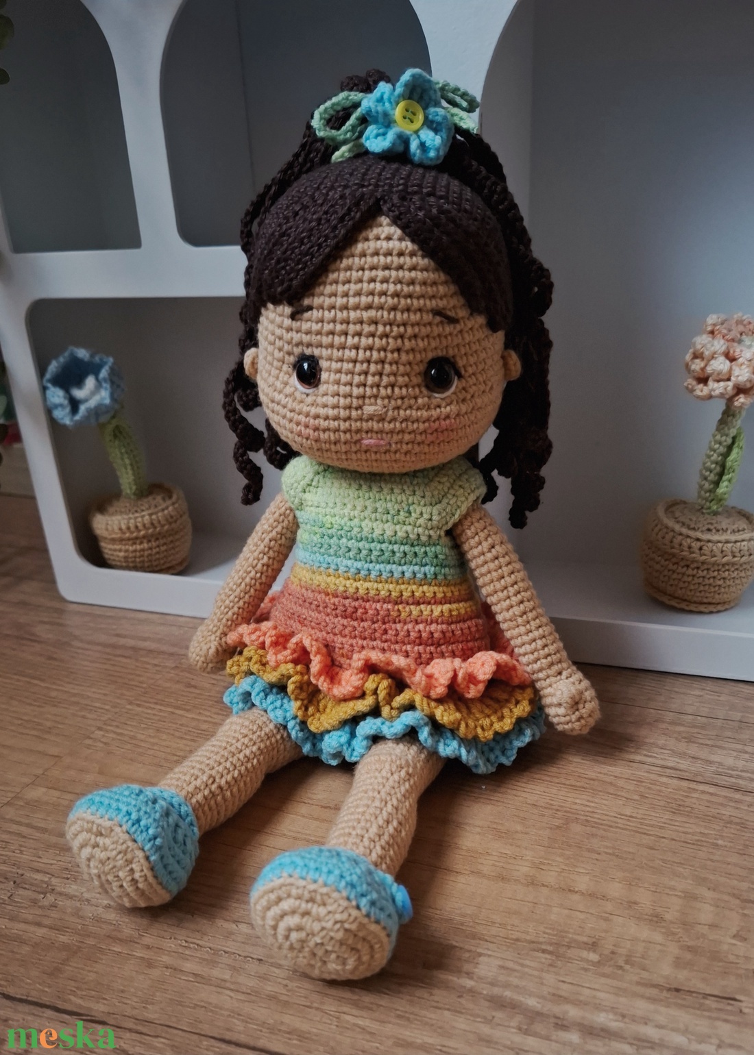 Horgolt baba - öltöztethető baba - copfos baba - játék & sport - baba & babaház - öltöztethető baba - Meska.hu