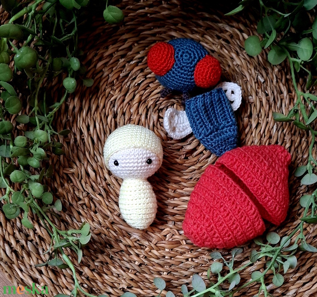 Horgolt játék szett - a légy életciklusa - játék & sport - készségfejlesztő és logikai játék - oktató játékok - Meska.hu