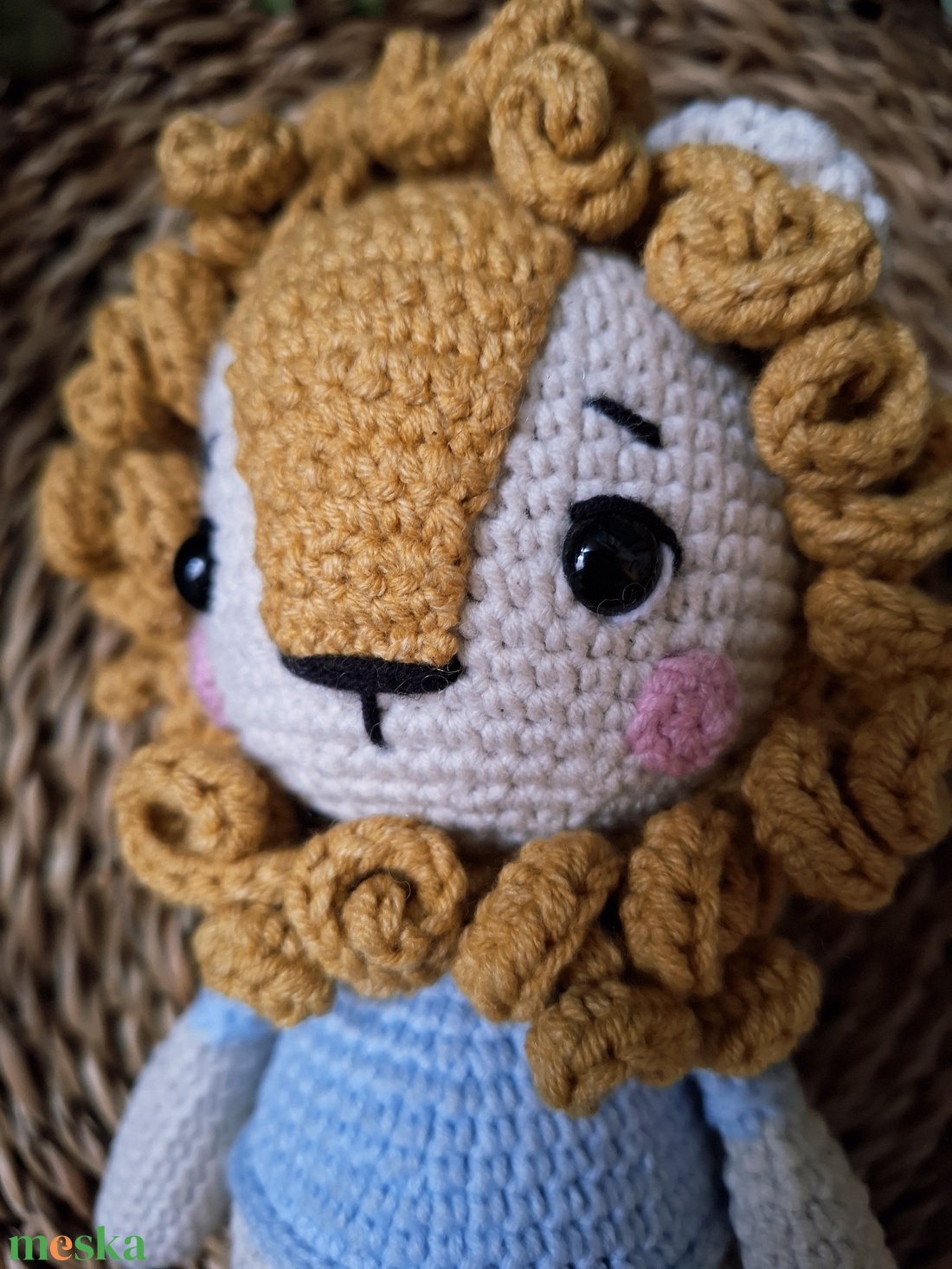 Horgolt oroszlán - játék & sport - plüssállat & játékfigura - oroszlán - Meska.hu