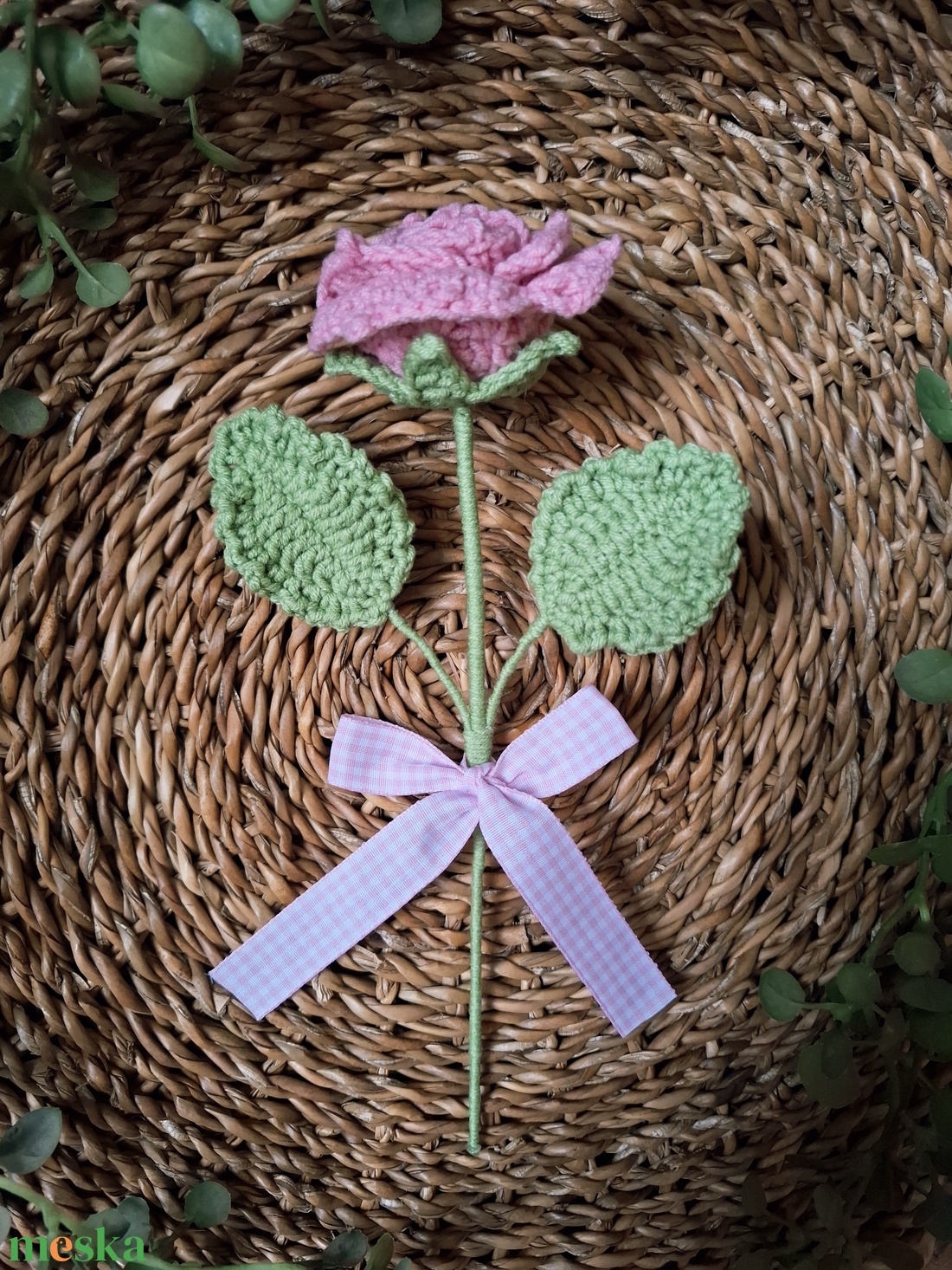 Horgolt rózsa - horgolt virág - otthon & életmód - virágdekoráció - virágok - szálas virág - Meska.hu