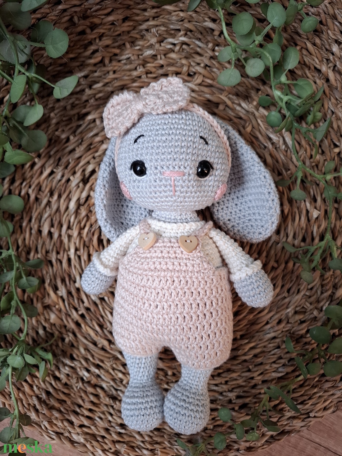Horgolt nyuszi - hosszú fülű nyuszi  - játék & sport - plüssállat & játékfigura - nyuszi - Meska.hu