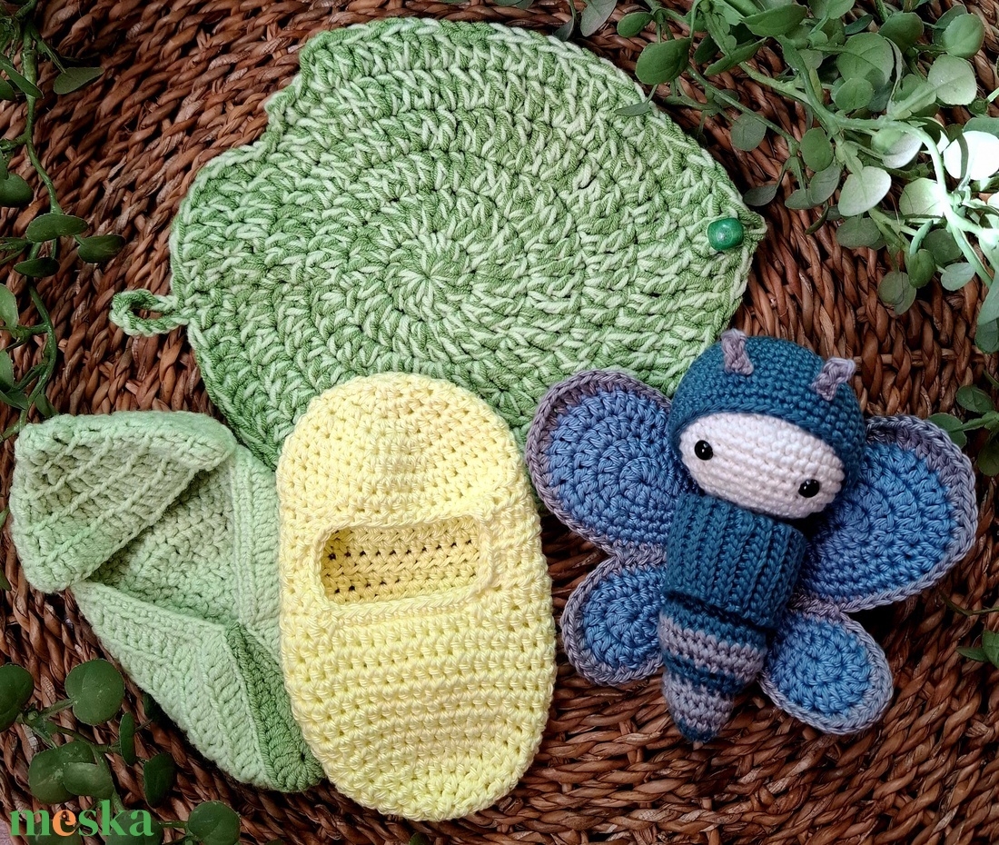 A pillangó csodálatos átalakulása horgolt játék szett - játék & sport - készségfejlesztő és logikai játék - oktató játékok - Meska.hu