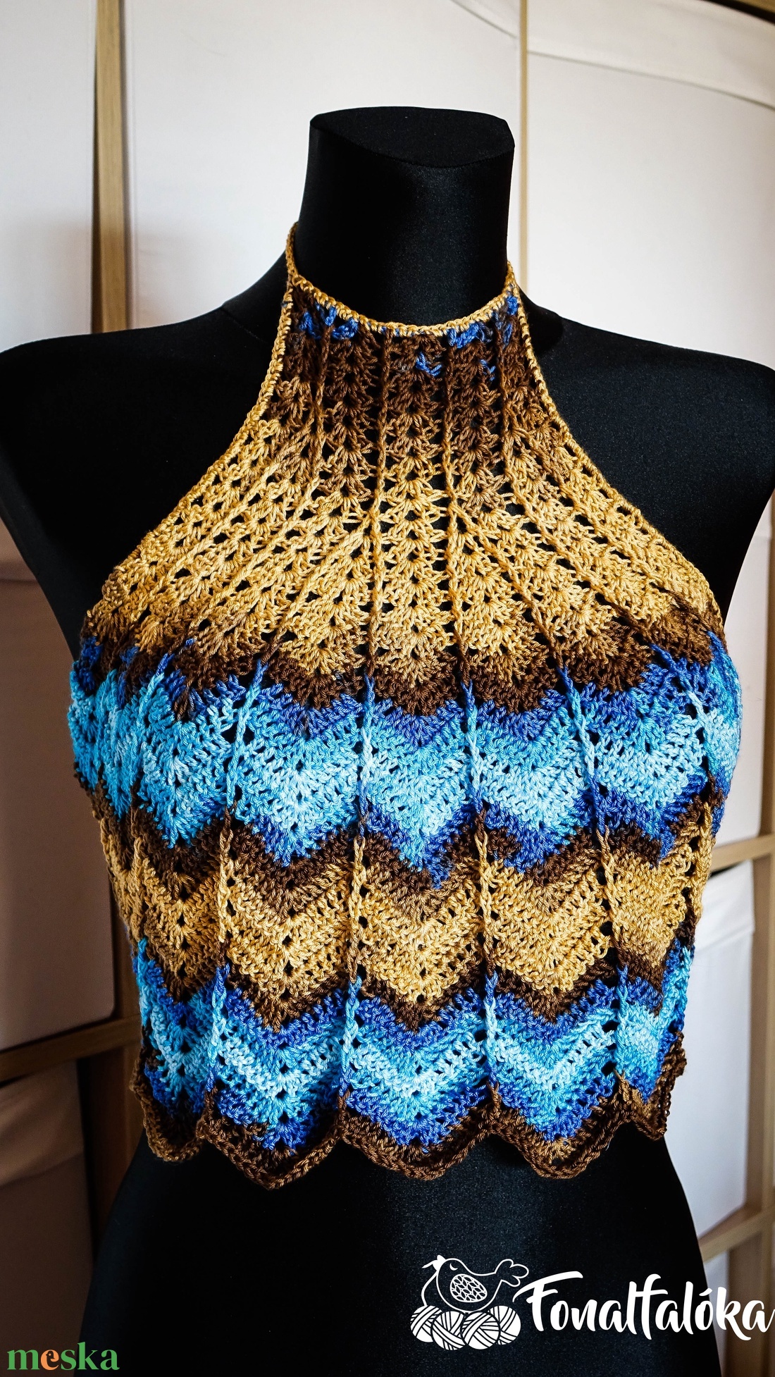 Azúr hullám horgolt nyári crop top - ruha & divat - női ruha - top - Meska.hu Azúr hullám horgolt nyári crop top - ruha & divat - női ruha - top - Meska.hu