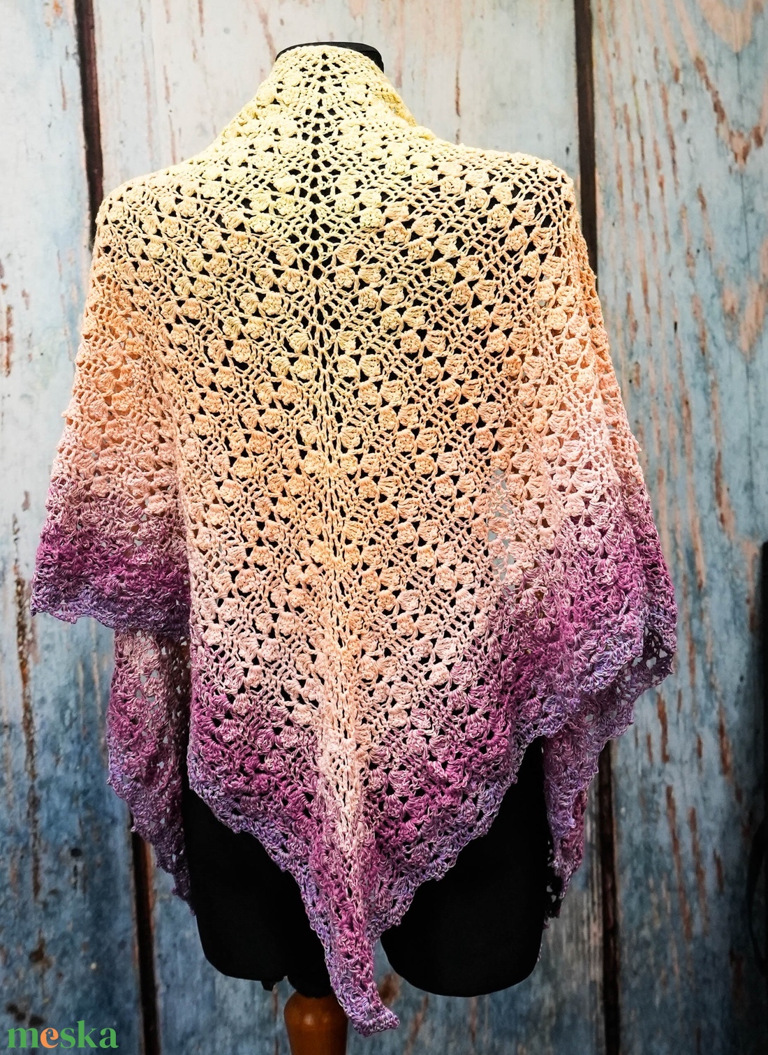 Sárga tavasz horgolt csipke kendő - ruha & divat - sál, sapka, kendő - kendő - Meska.hu