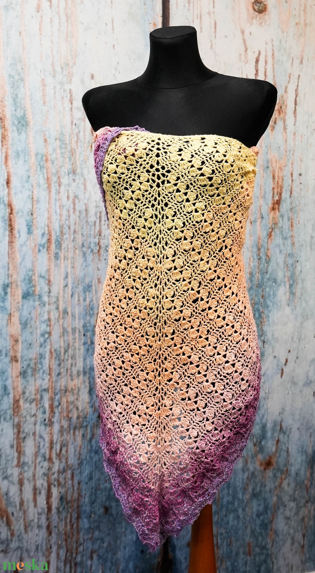 Sárga tavasz horgolt csipke kendő - ruha & divat - sál, sapka, kendő - kendő - Meska.hu