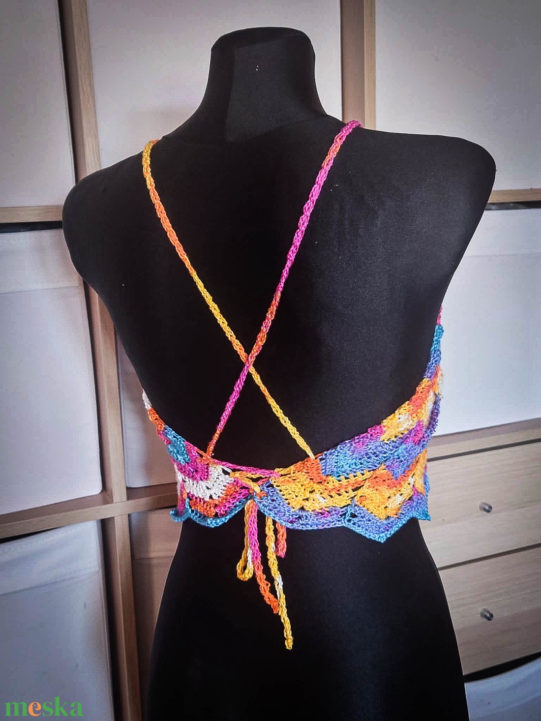 Trópusi hullám horgolt fesztivál crop top - ruha & divat - női ruha - top - Meska.hu