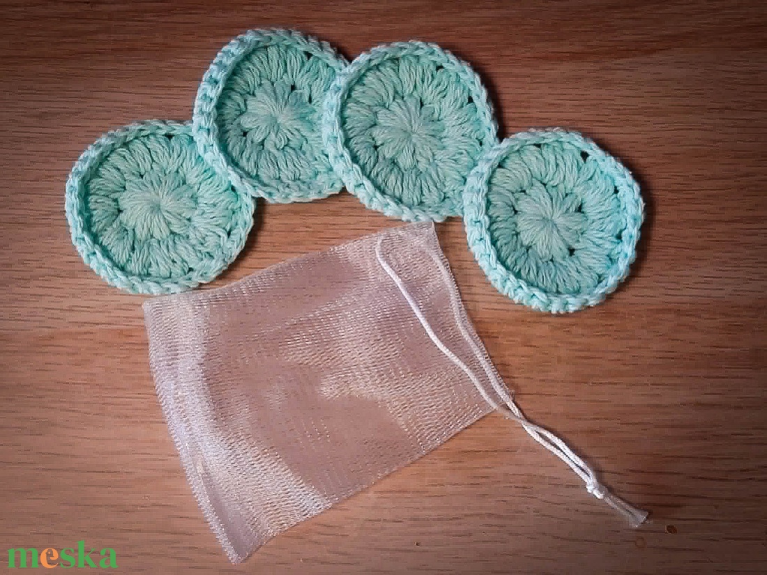 Horgolt arctisztító korong biopamutból  - szépségápolás - arcápolás - arctisztító korong - Meska.hu