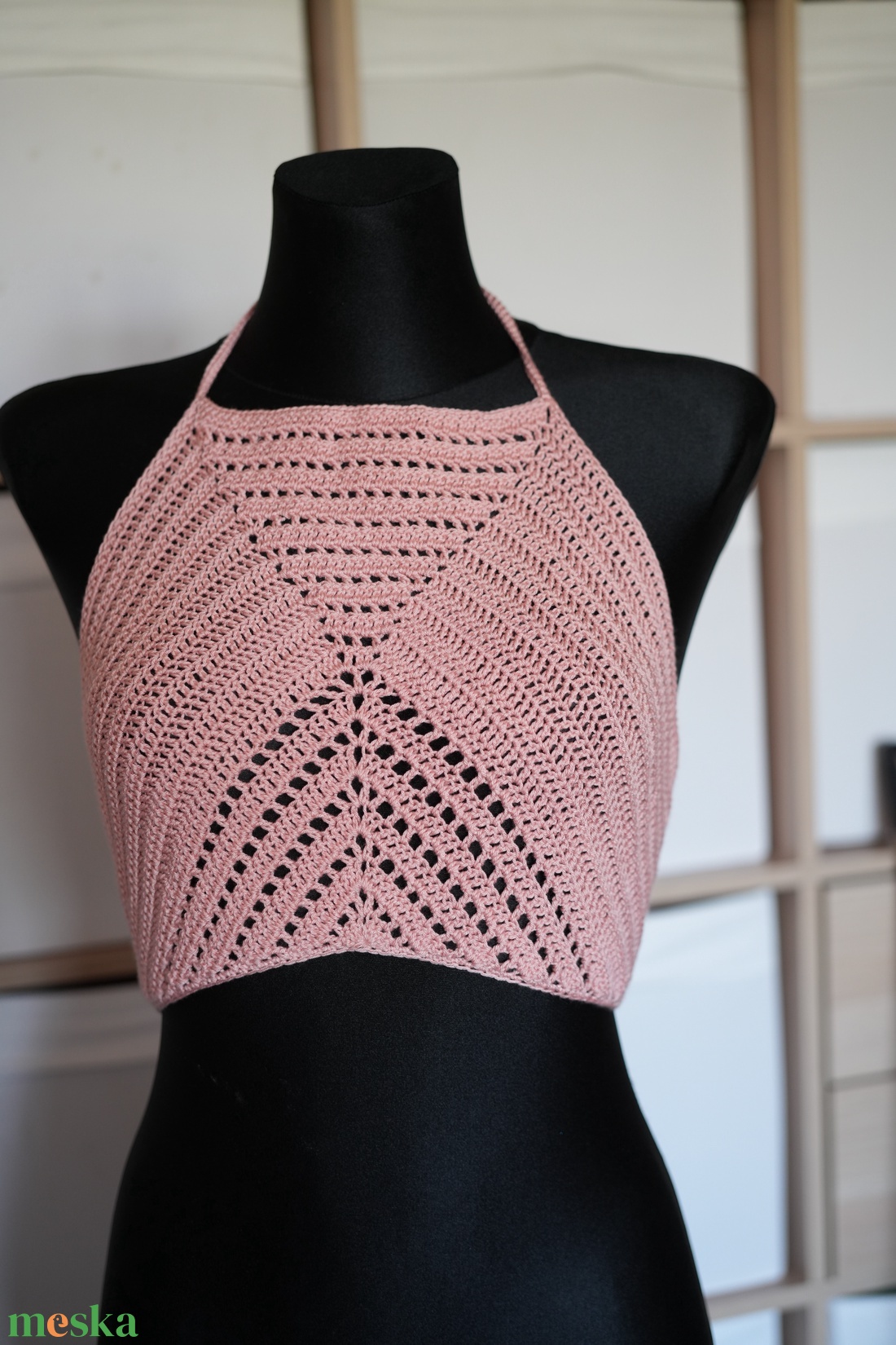 Halvány rózsaszín croptop - ruha & divat - női ruha - top - Meska.hu