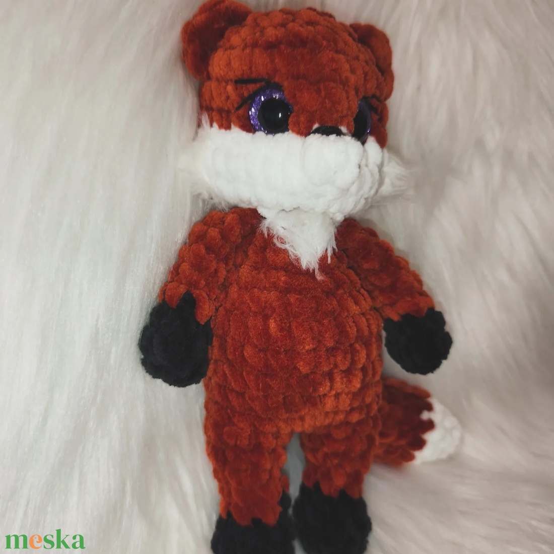 Horgolt plüss róka - játék & sport - plüssállat & játékfigura - róka - Meska.hu