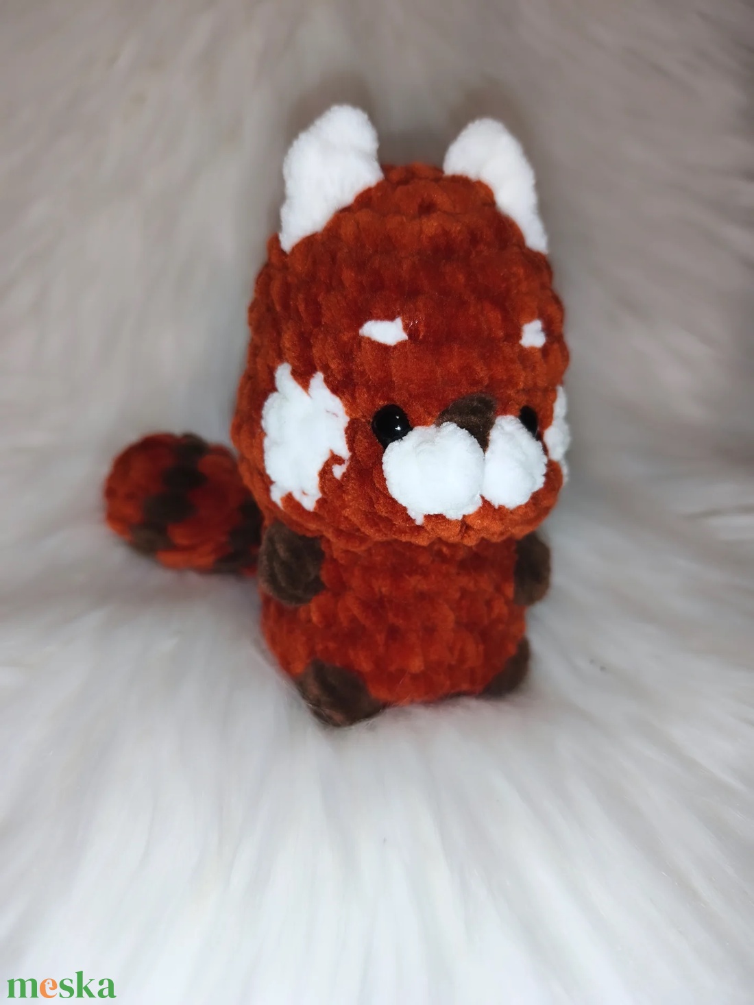 Horgolt kis vöröspanda maci - játék & sport - plüssállat & játékfigura - maci - Meska.hu