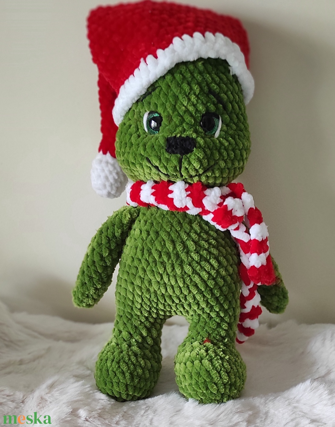 Horgolt Grinch - karácsony - karácsonyi lakásdekoráció - karácsonyi manók, figurák - Meska.hu