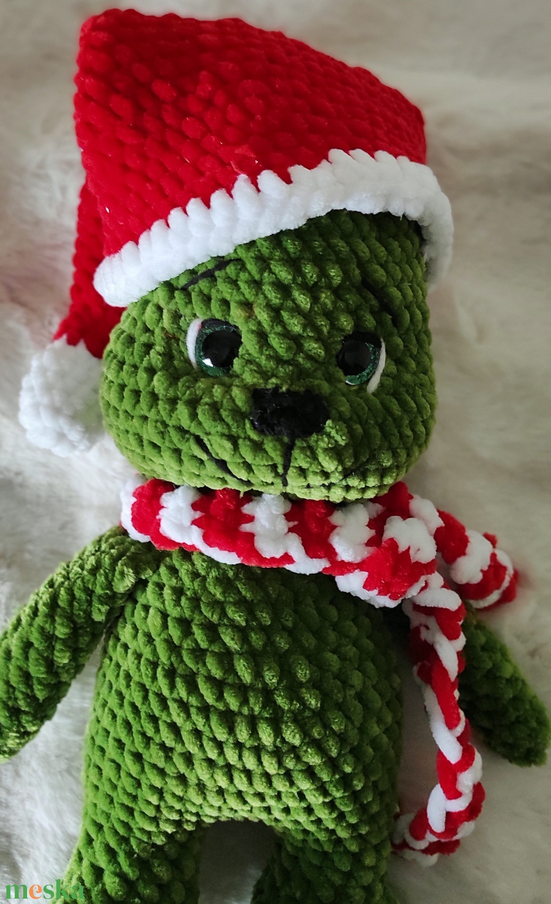 Horgolt Grinch - karácsony - karácsonyi lakásdekoráció - karácsonyi manók, figurák - Meska.hu