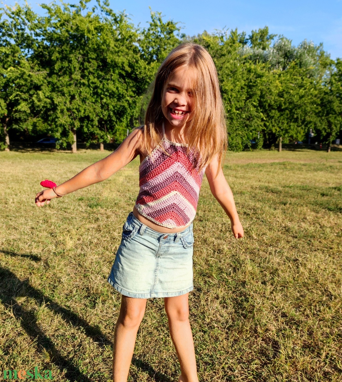 Boho chic horgolt kislány top - ruha & divat - női ruha - top - Meska.hu