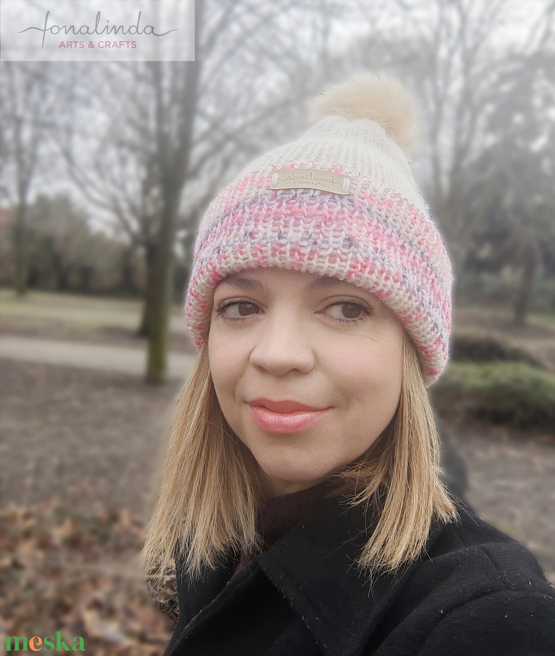 Szederinda vajszínben - női sapka  - ruha & divat - sál, sapka, kendő - fejpánt - Meska.hu