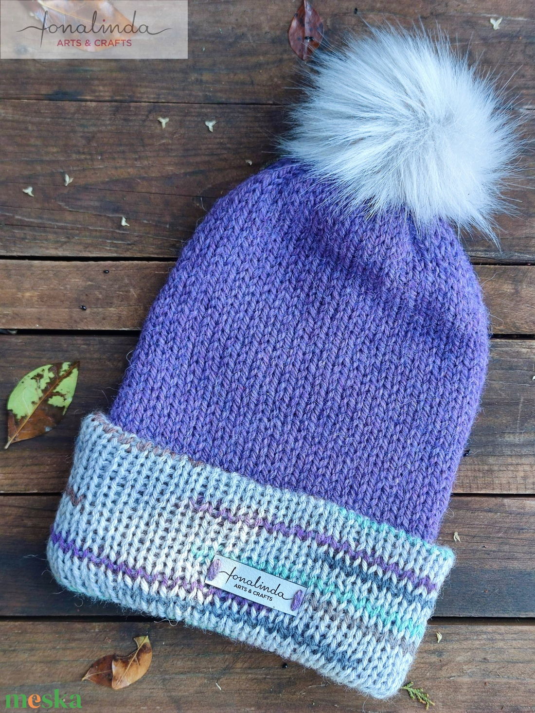 Szederinda lil�ban - gyapjú női sapka  - ruha & divat - sál, sapka, kendő - fejpánt - Meska.hu