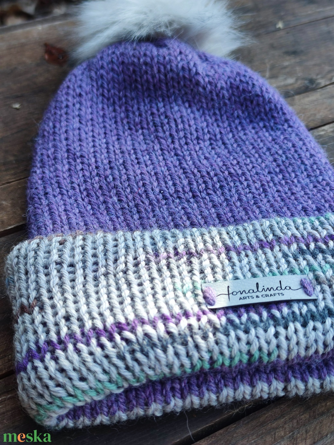 Szederinda lil�ban - gyapjú női sapka  - ruha & divat - sál, sapka, kendő - fejpánt - Meska.hu