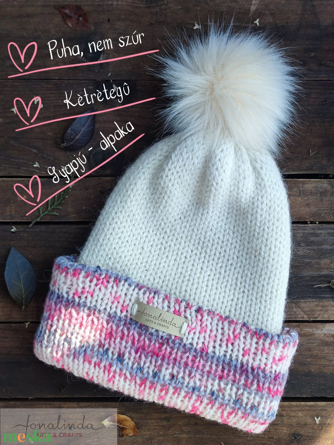 Szederinda vajszínben - női sapka  - ruha & divat - sál, sapka, kendő - fejpánt - Meska.hu