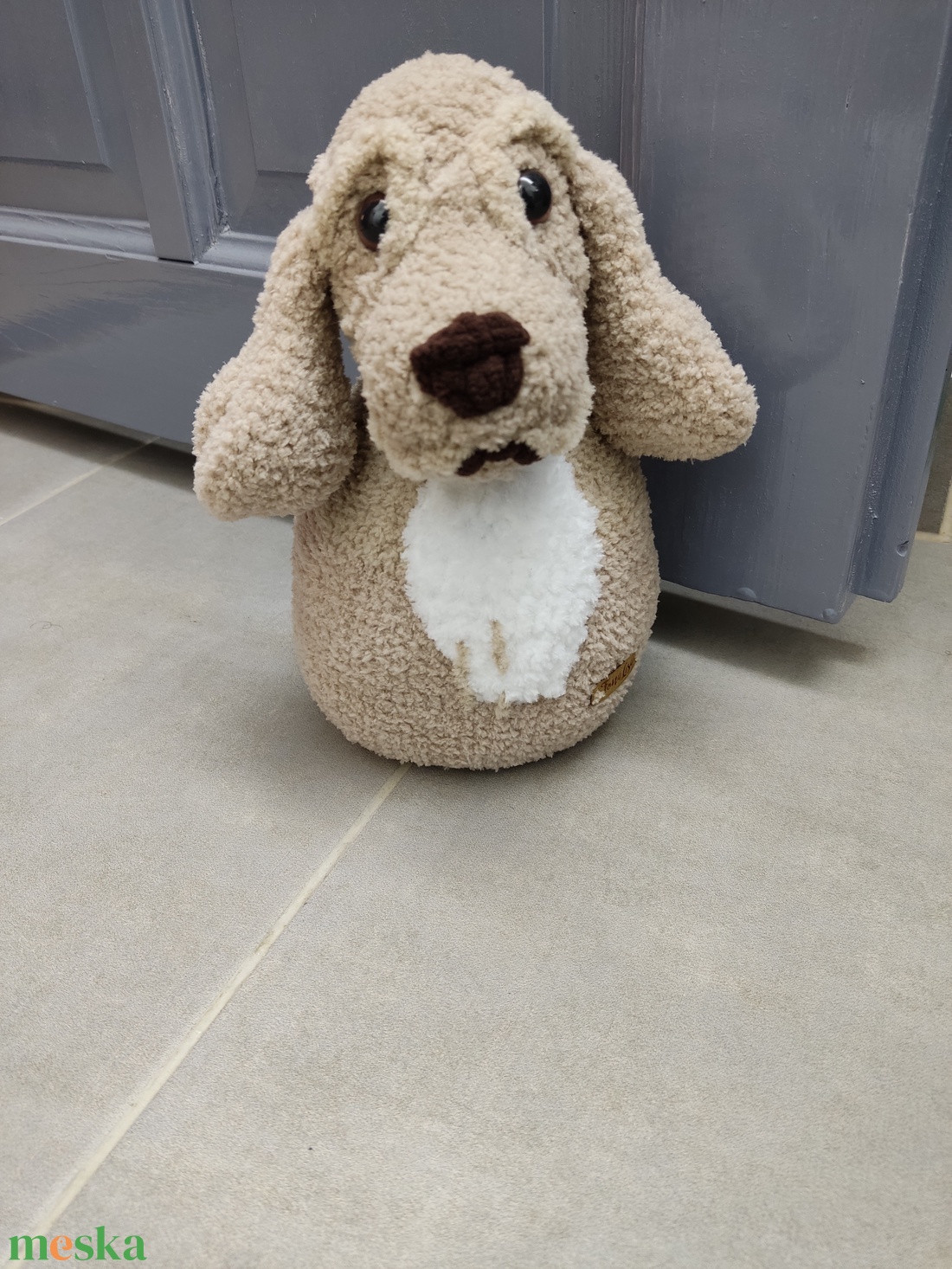 Horgolt kutya ajtókitámasztó - otthon & életmód - dekoráció - ajtó- és ablak dekoráció - ablakdísz - Meska.hu