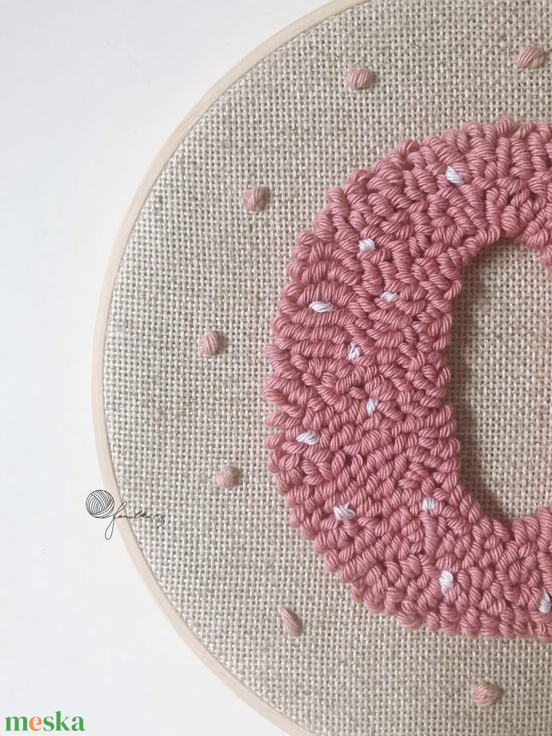 Személyre szabott O feliratú fonalkép - baba - mama - babaszoba dekoráció - babaszoba kép - Meska.hu