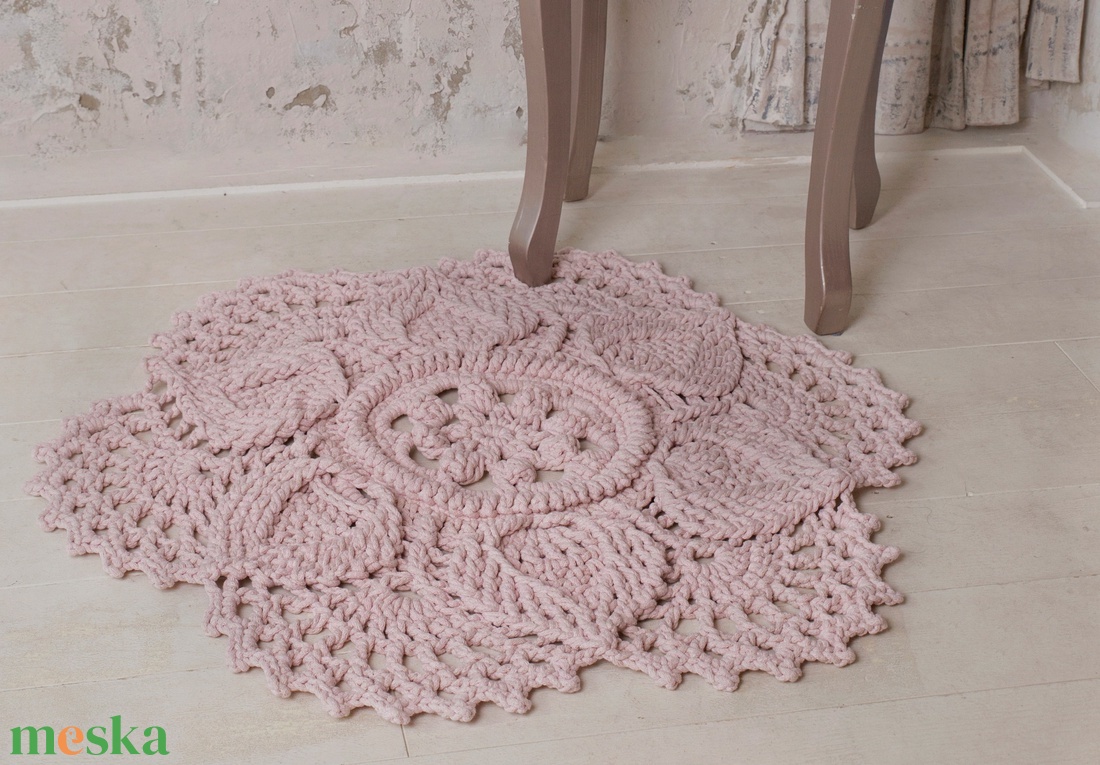 Horgolt szőnyeg Flower d90 - púder - otthon & életmód - lakástextil - szőnyeg - horgolt szőnyeg - Meska.hu Horgolt szőnyeg Flower d90 - púder - otthon & életmód - lakástextil - szőnyeg - horgolt szőnyeg - Meska.hu
