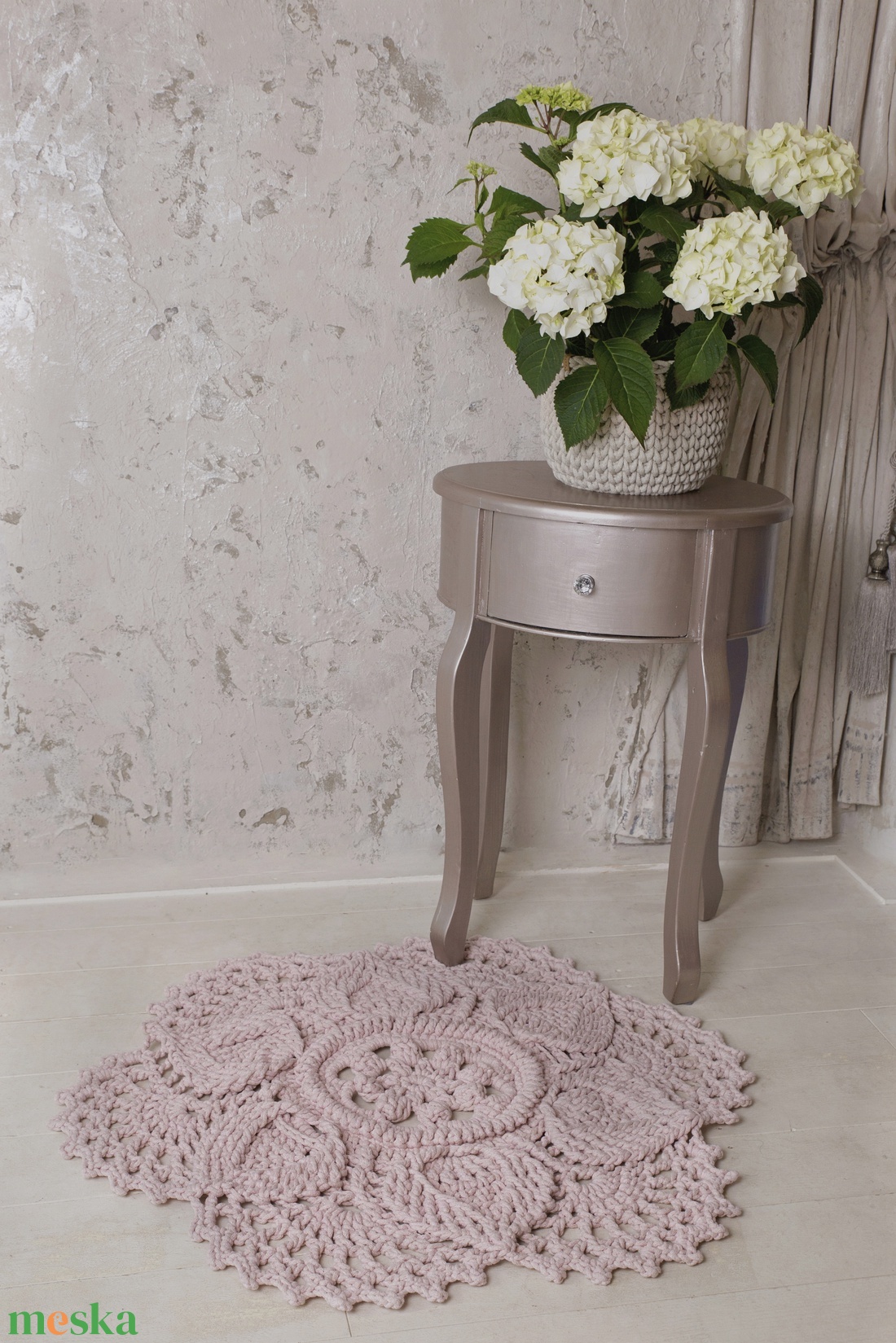 Horgolt szőnyeg Flower d90 - púder - otthon & életmód - lakástextil - szőnyeg - horgolt szőnyeg - Meska.hu Horgolt szőnyeg Flower d90 - púder - otthon & életmód - lakástextil - szőnyeg - horgolt szőnyeg - Meska.hu