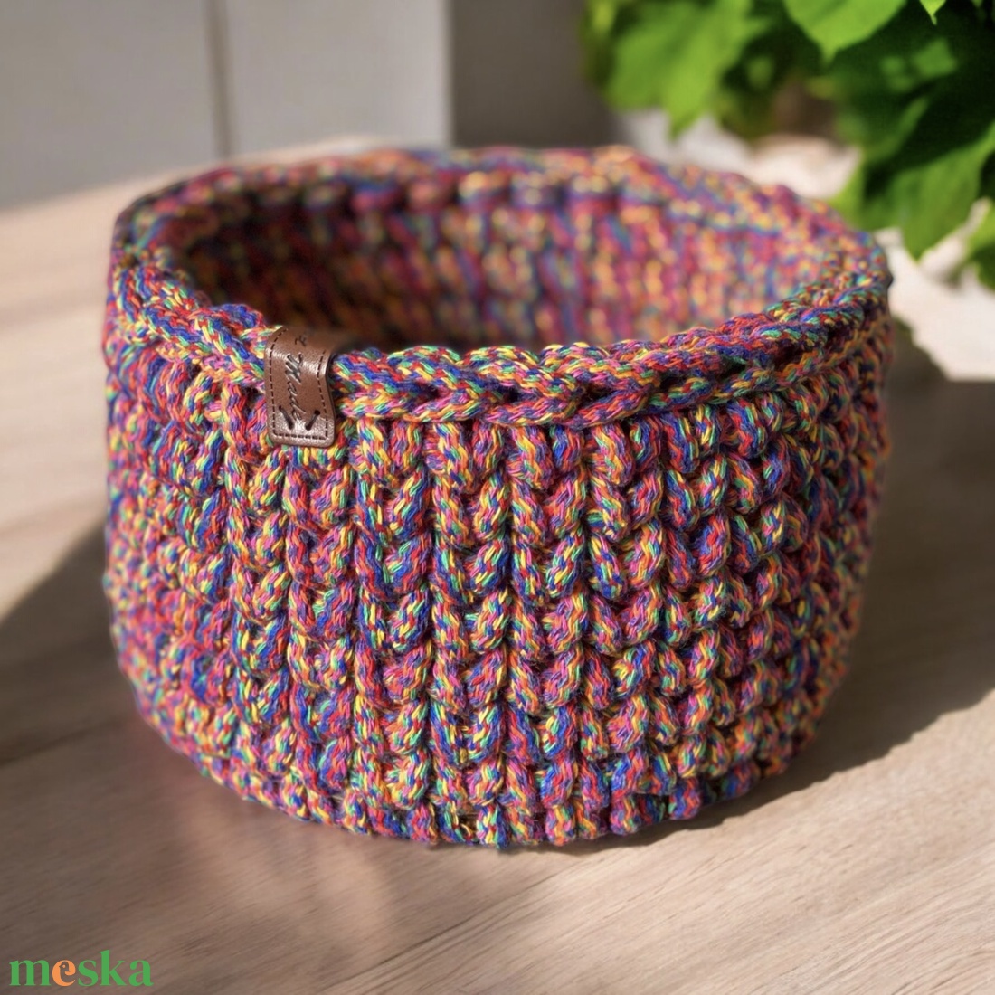 Horgolt tároló d15 - színes - otthon & életmód - tárolás & rendszerezés - tárolókosár - Meska.hu