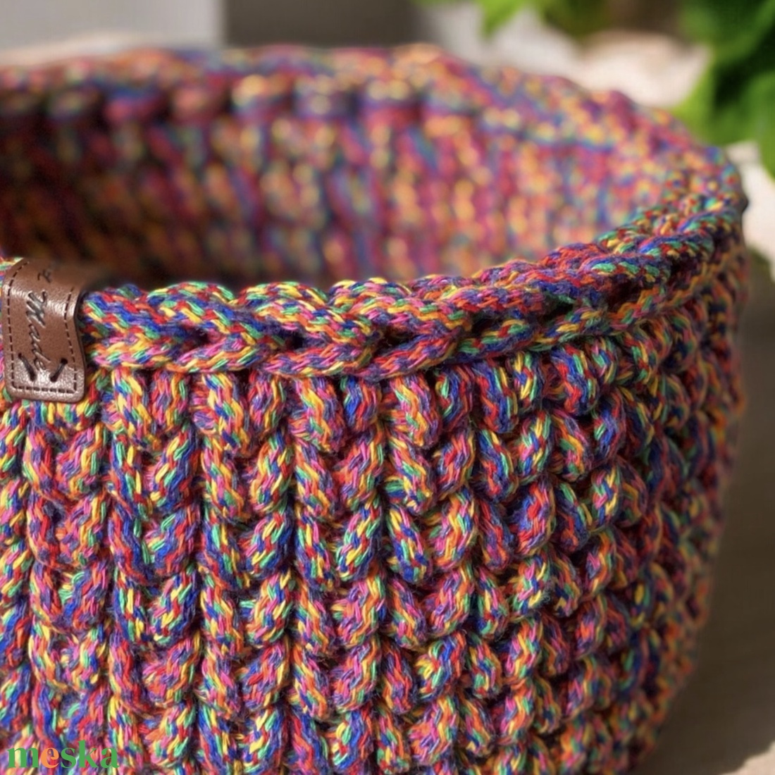 Horgolt tároló d15 - színes - otthon & életmód - tárolás & rendszerezés - tárolókosár - Meska.hu