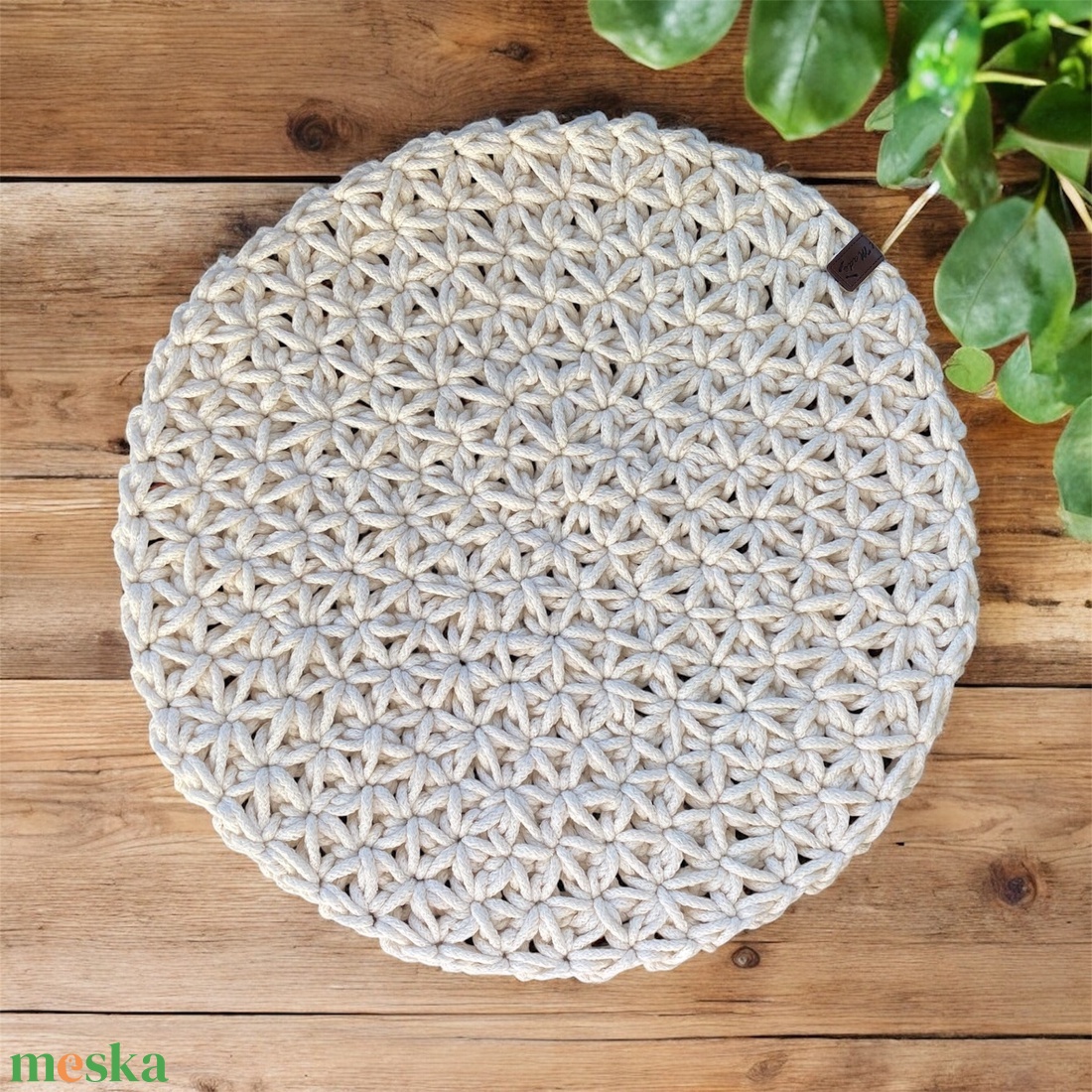 Horgolt tányéralátét Flores - ekrü (2db) - otthon & életmód - konyhafelszerelés, tálalás - tálalás - tányér- és poháralátét - Meska.hu