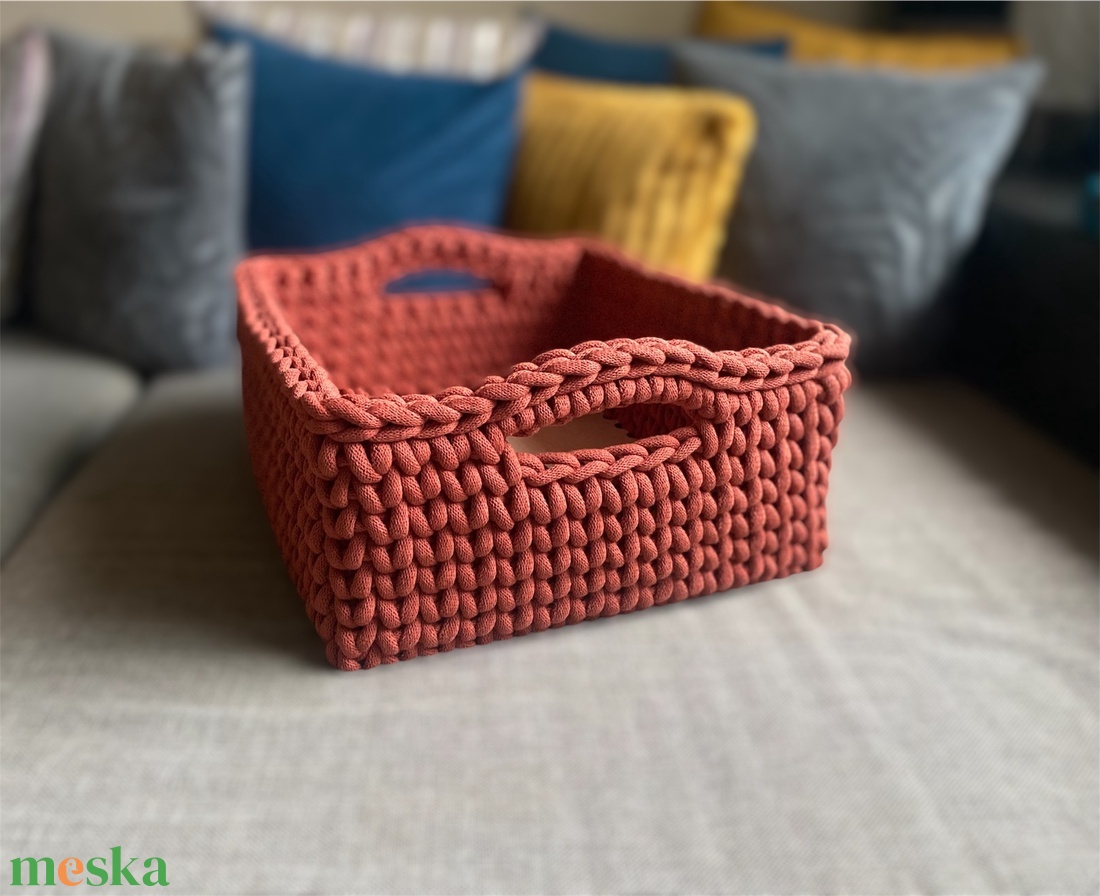 XL horgolt tároló - otthon & életmód - tárolás & rendszerezés - tárolókosár - Meska.hu
