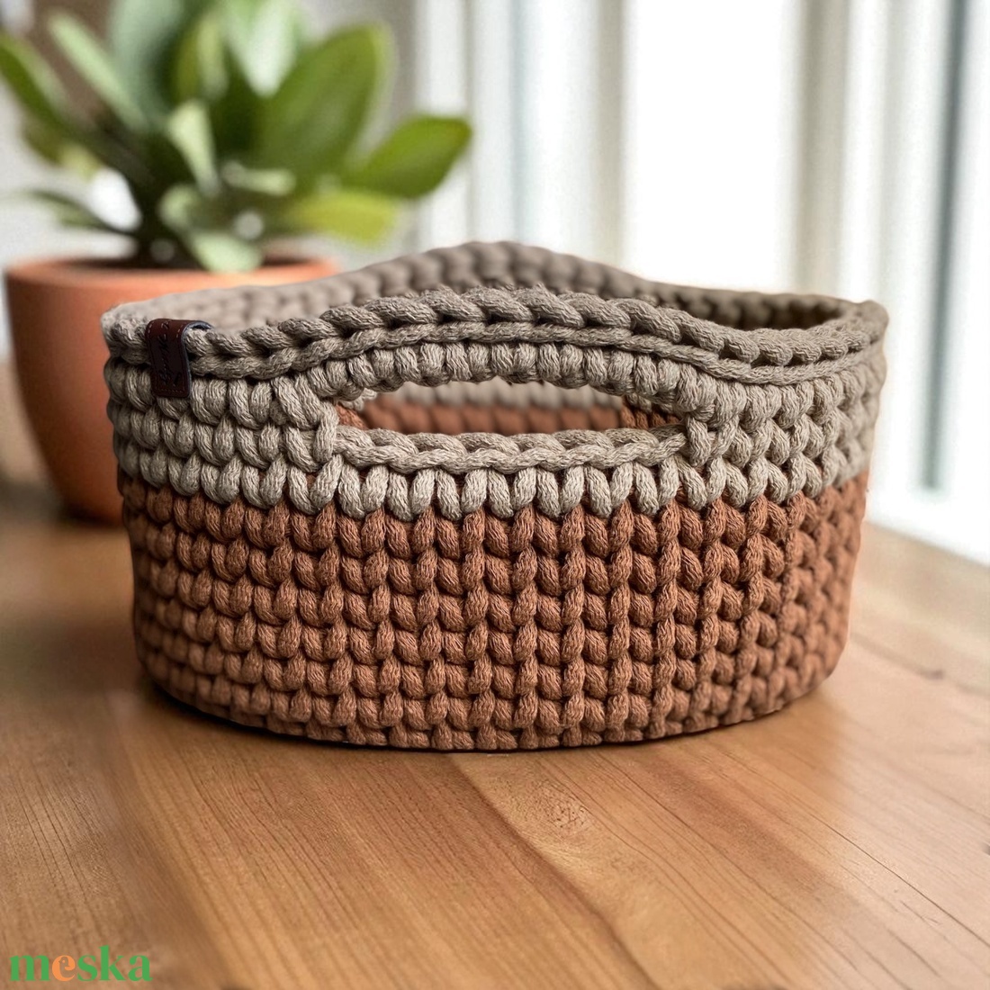 Horgolt tároló - habos kakaó - otthon & életmód - tárolás & rendszerezés - tárolókosár - Meska.hu