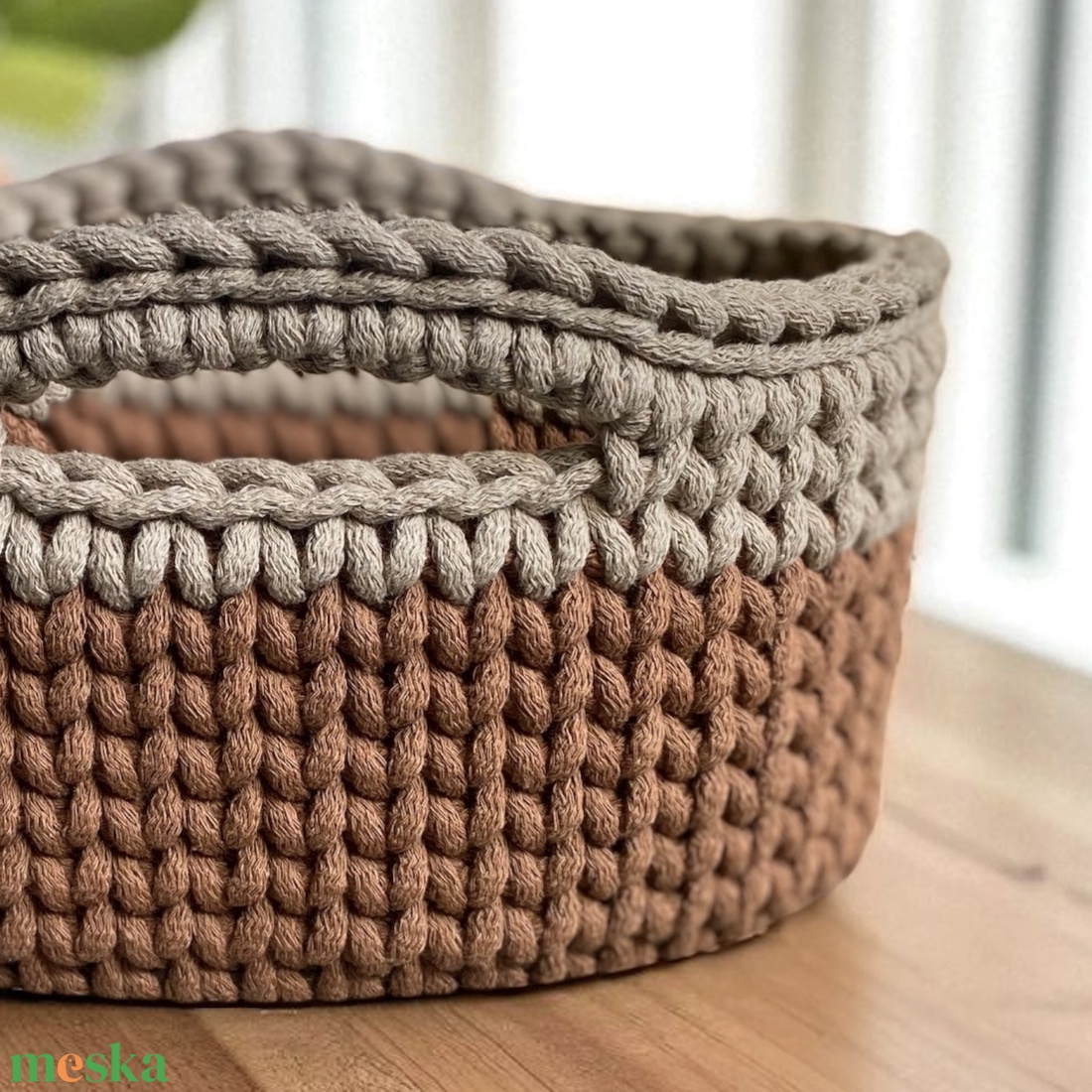 Horgolt tároló - habos kakaó - otthon & életmód - tárolás & rendszerezés - tárolókosár - Meska.hu