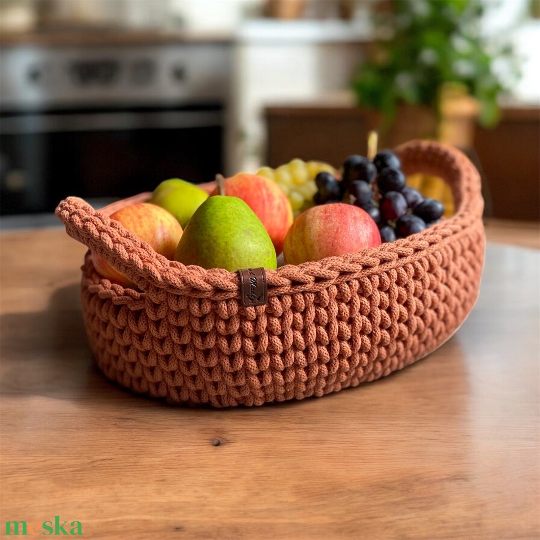 Gyümölcsös kosár - terrakotta - otthon & életmód - tárolás & rendszerezés - tárolókosár - Meska.hu