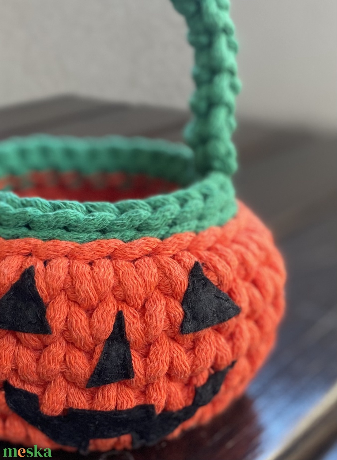 Horgolt kosár - Trick or treat - otthon & életmód - tárolás & rendszerezés - tárolókosár - Meska.hu