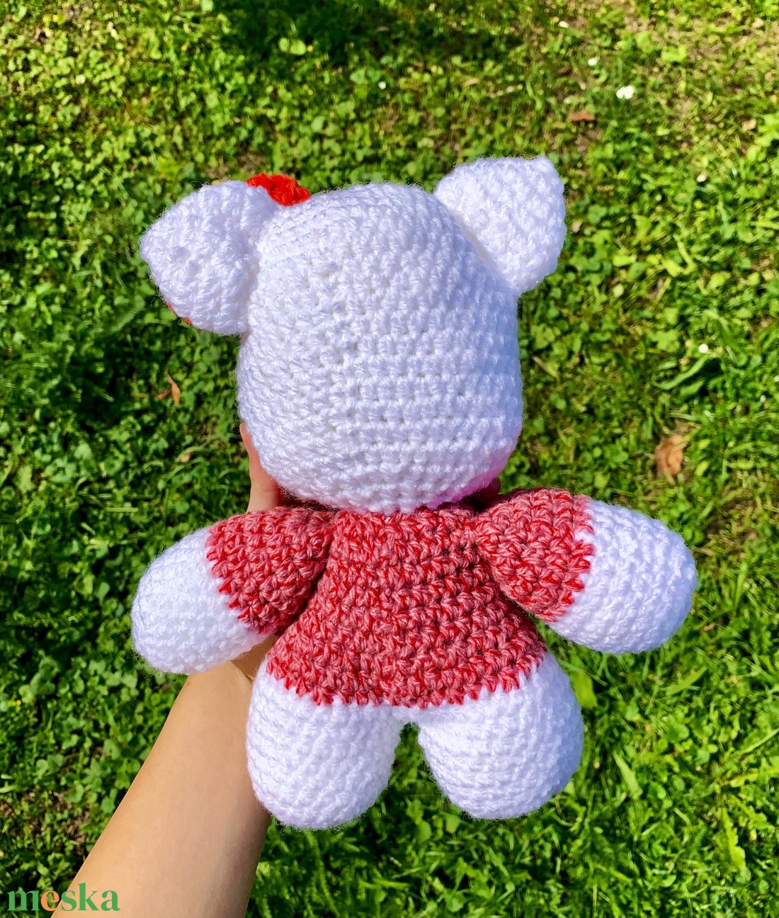 Hello Kitty nagy méretű horgolt plüss játék - játék & sport - plüssállat & játékfigura - cica - Meska.hu